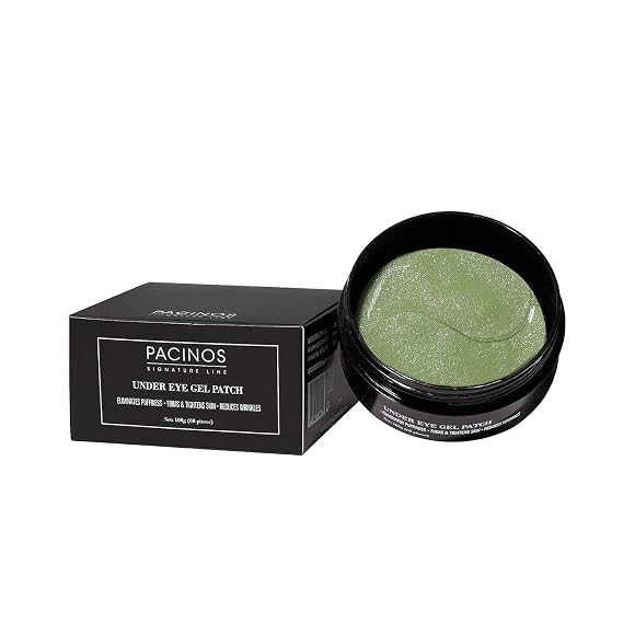 Pacinos Under Eye Gel Patches - Eliminates Puffiness, Smoothes Wrinkles, Brightens Under Eye Darkness - Firms & Tightens Skin with Vitamin E & B5 - Promotes Collagen, Organic