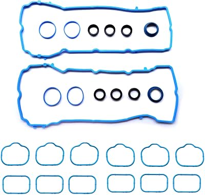 Silicone 3.6L V6 Valve Cover Gasket Set 5184596AE Intake Manifold Gasket MS97204 Fuel Injection Gasket Replacement for Chrysler 200 300,Dodge Challenger Charger Journey,Jeep Wrangler Cherokee VS50805R