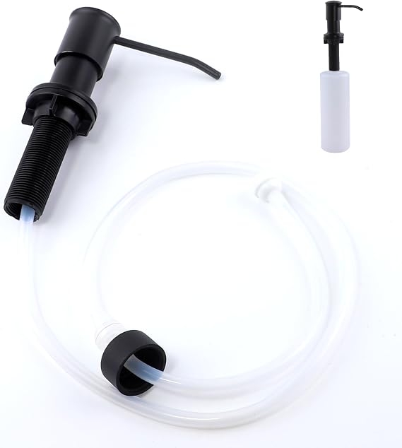 Sink Soap Dispenser Pump Black Built in Kitchen Counter Dish Soap Dispenser with 41" Extension Tube/17 Oz Bottle for Bathroom Under Sink Hand Soap Lotion Pump