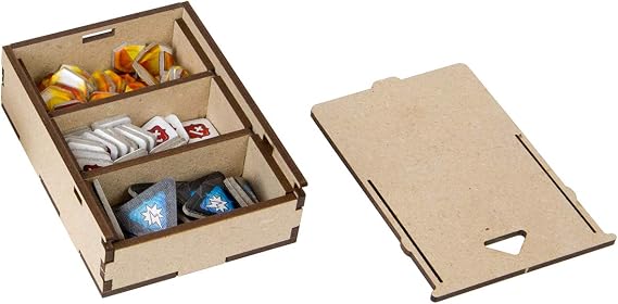 The Broken Token Card Size Bit Box - Wood Organizer with Two Dividers for Cards, Tokens, and Markers