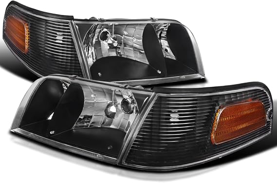 SPEC-D TUNING Black Housing Clear Lens Headlights + Corner Lights