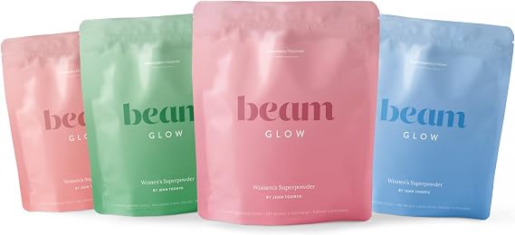 BEAM Glow Super Bundle, 60 Servings, Strawberry Kiwi, Raspberry, Watermelon, Blue Raspberry, 15 Servings Each