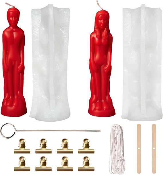 2PCS Candle Molds, Silicone Human Women Men Shaped Candle Molds for Candle Making, Body Candle Mold, Soap Mold, Wedding and Party Ornaments Supplies Home Aesthetic