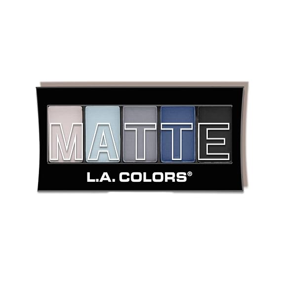 L.A. COLORS 5 Color Matte Eyeshadow, Blue Denim CEM474