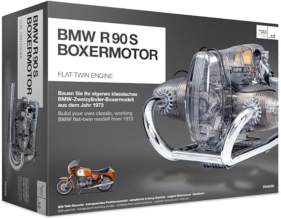 Franzis BMW R/90-S Flat Twin Engine Model Kit with Collector's Manual