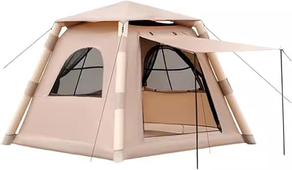 Air Tent, Portable & Waterproof, Ideal for 4 to 8 People, Easy Assembly, Instant, Large Camping, Large Space, Family Hiking, Freestanding, BBQ