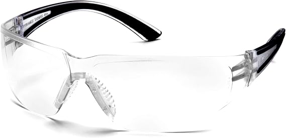 Pyramex Cortez Safety Eyewear, Clear Anti-Fog Lens With Black Temples