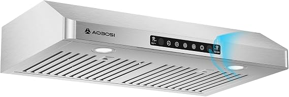AAOBOSI Range Hood 30 inch Under Cabinet, (Upgraded)800-CFM Gesture Sensing/Touch Control/Motor,3 Speed Range Hood with LED Lights Exhaust Fan, Stainless Steel Kitchen Vent Hood