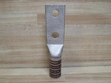BURNDY YA342N 2 Holes, 500 MCM, CHAMFERED, Compression Lug, Copper, Long, TIN-Plates