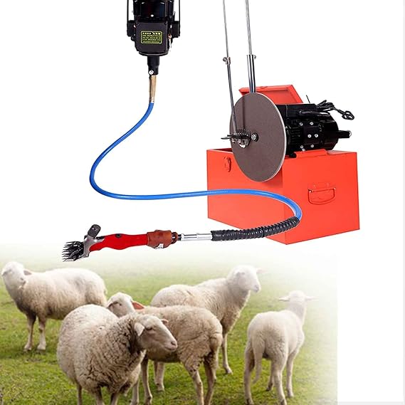 Electric Goat Sheep Shearing Machine Clipper Shears - Ultralight Wool Cutter with Flexible Shaft, Ideal for Grooming Clippers, Pet Farm Supplies (Sharpener)