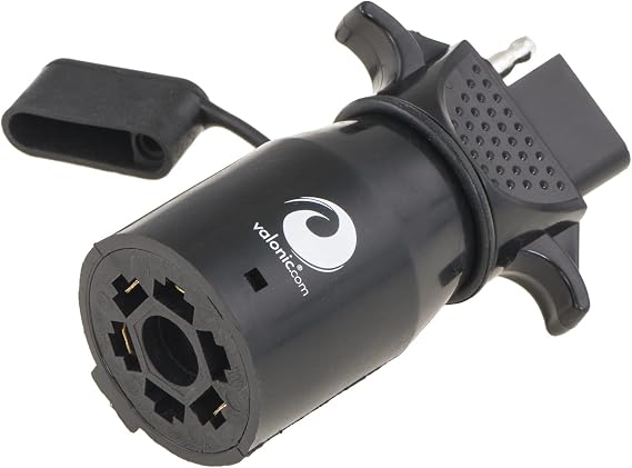 valonic トレーラープラグアダプター ダストカバー付き 7ウェイブレードから4ウェイフラット トレーラーライト用トレーラーコネクター 7ピンから4ピン メス