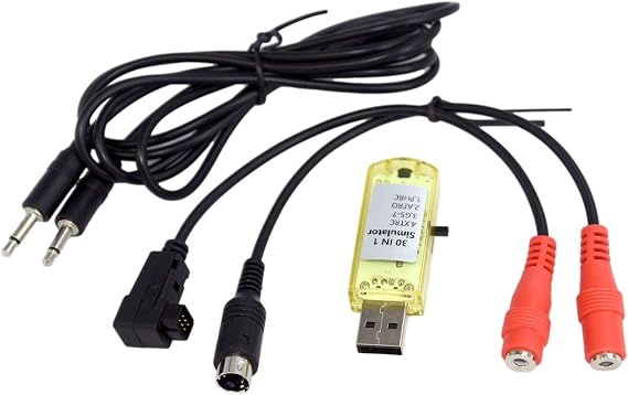 30 in 1 RC Flight Model Simulator Cable & Dongle fit for Transmitter JR Futaba WFLY E-Sky Flysky RadioLink KDS