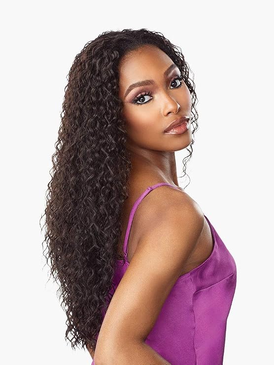 Sensationnel Instant Weave Half Wig-2, 4 MEDBROWN | Synthetic, Blendwig, Adjustable Ponytail, Drawstring, Seamless Hair Blending