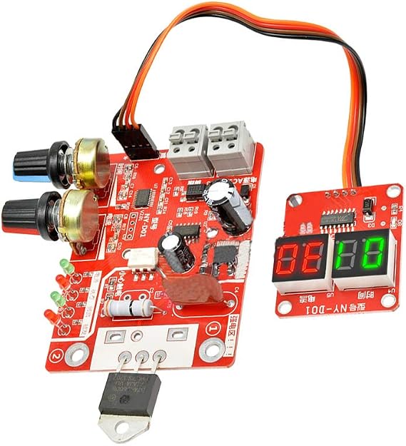 Acxico 1Pcs Spot Welder Machine Time Control Board Current Digital Display DIY Controller Board 40A