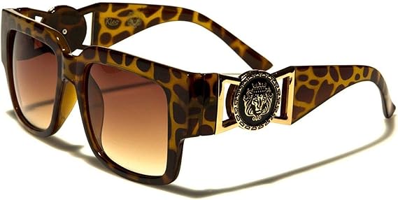 Kleo Horn Rimmed Gold Buckle Hip Hop Rapper DJ Celebrity Sunglasses