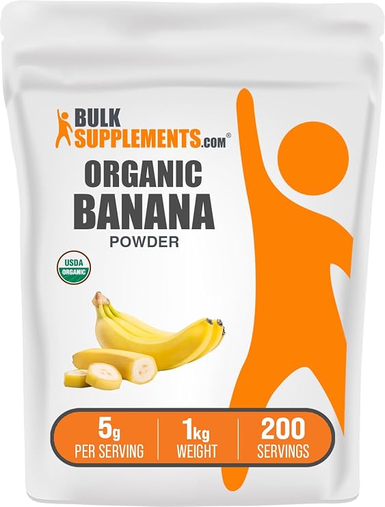 Organic Banana Powder - Banana Fruit Powder, Nutrient Rich - Air-Dried & Gluten Free, 5g per Serving, 1kg (2.2 lbs) (Pack of 1)