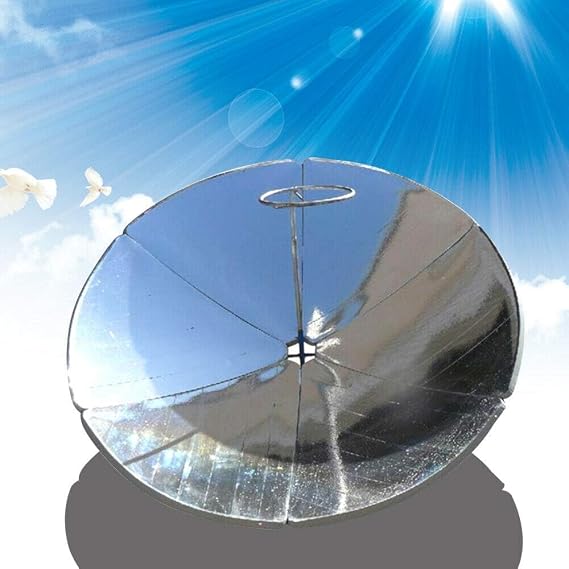 1500W Concentrating Solar Cooker, Portable Parabolic Sun Oven | 1.5m Diameter Parabolic Focal Spot Outdoor Cooker for solar heating, visual education or DIY concentrator
