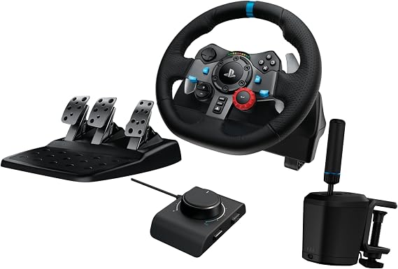 Logitech G29 Driving Force Racing Wheel + RS Shifter & Handbrake + Racing Adapter Bundle - PS5/PS4/PC