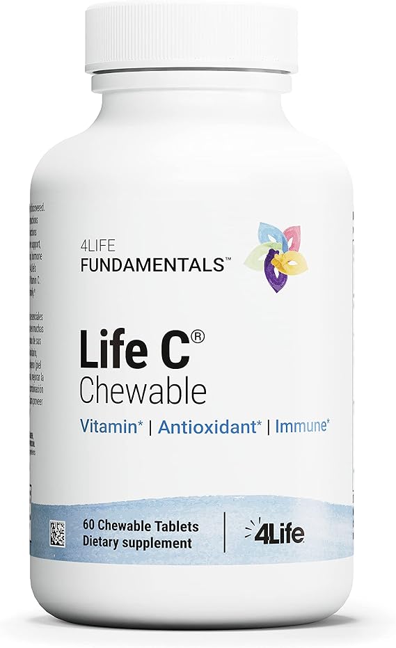 4Life Life C Chewable Vitamin C Immune Collagen Support, 60 Tablets | 7 active forms, Citrus flavor, Immune support, Collagen formation, Cellular wellness, Daily Health, Healthy Skin