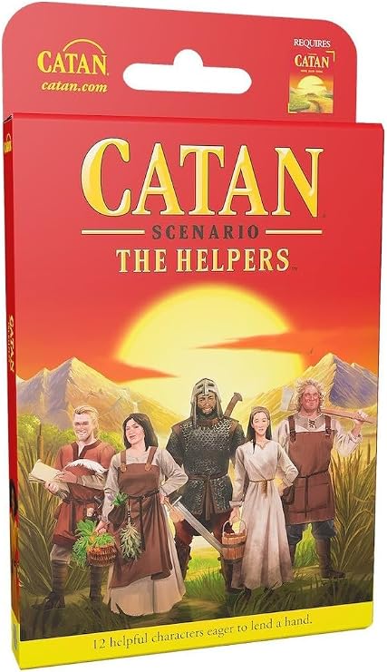 CATAN The Helpers SCENARIO EXPANSION | Strategy Board Game | Adventure Game | Family Game for Adults and Kids | Ages 12+ | 3-6 Players | Average Playtime 45-90 Minutes | Made by CATAN Studio | New Characters, Abilities & Strategy for Your CATAN Adventure for Kids & Adults, Ages 12+, 3-6 Players, 45-90 Mins