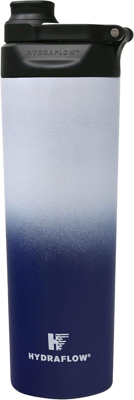 Hydraflow Cadet - 25oz Triple Wall Vacuum Insulated Bottle with Screw Top Spout - Insulated Water Bottle - Stainless Steel Bottle - Stainless Steel Flask - Reusable Water Bottle - (Ombre White/Navy)