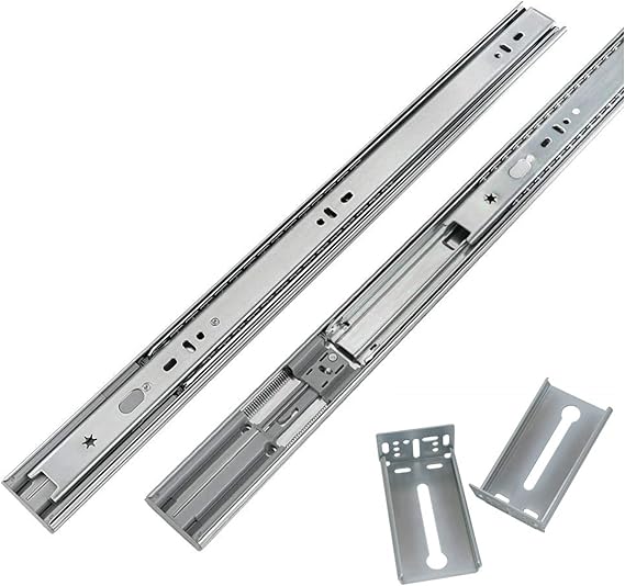 LONTAN 6 Pair Soft Close Drawer Slides 20 Inch Cabinet Drawer Slides & 6 Pair Metal Rear Mounting Brackets for Face Frame Cabinets
