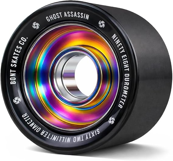 Bont Ghost Assassin Roller Skate Wheels, 62x42 mm 98A, Black, 4 Pack