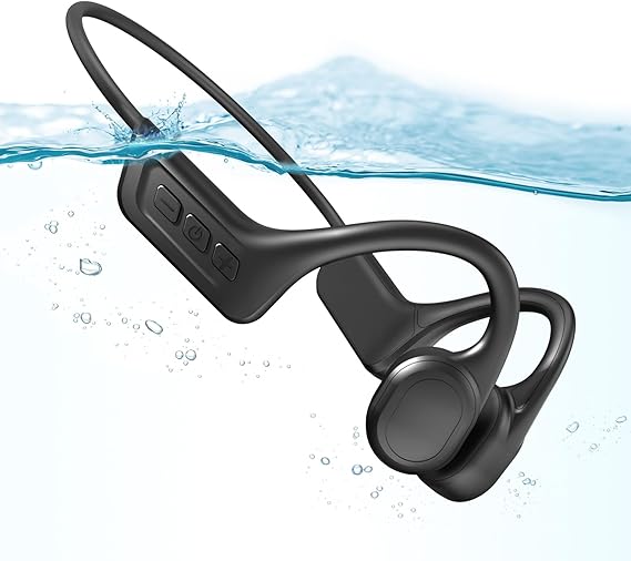 Bone Conduction Headphones,Waterproof IP68,Wireless Bluetooth 5.3 Earphones with Microphone, Built-in 32GB MP3 Open Ear Bluetooth Headphones for Running,