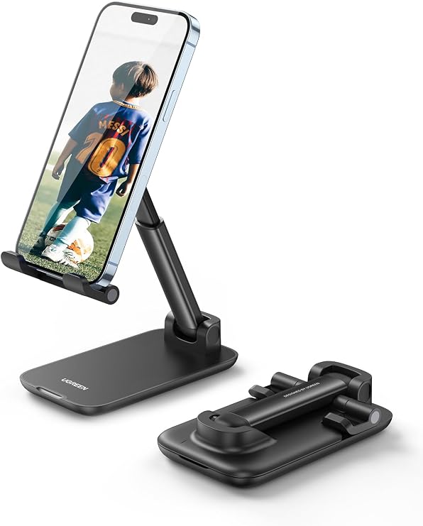 UGREEN Katlanabilir Telefon Tutacağı iPhone ile Uyumlu Galaxy Redmi Huawei (Siyah)