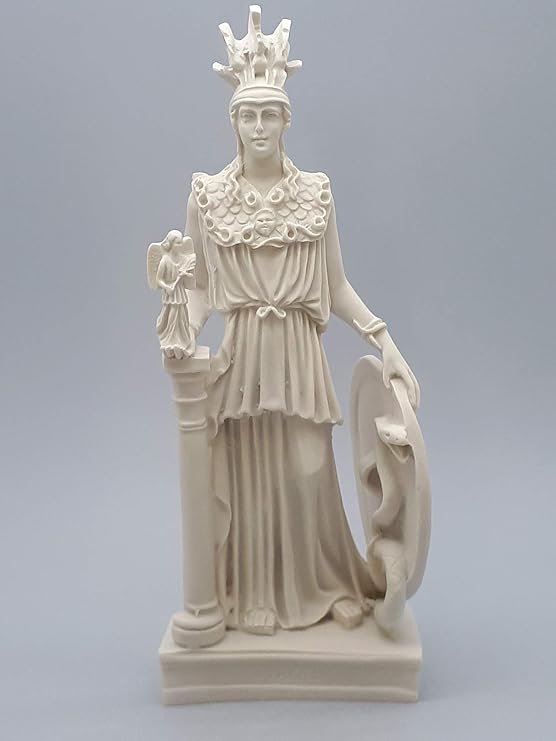 Athena Minerva Greek Roman Goddess Cast Marble Statue Sculpture 10 inches