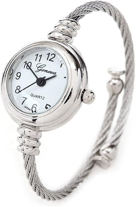 Geneva STC Silver Cable Band Women's Small Size Bangle Watch