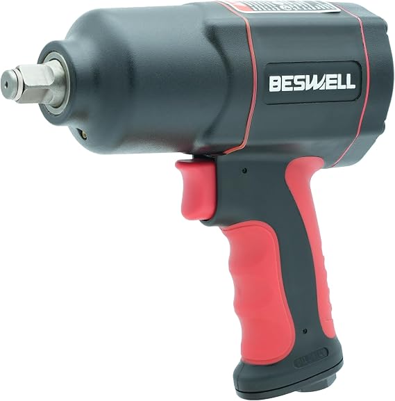 BESWELL BW-112FN1 1/2-Inch Air Impact Wrench - 1180 Ft-Lbs Max Torque | Rugged twin hammer air tool built for heavy-duty automotive repairs, quick tire shop changes, and demanding garage work.