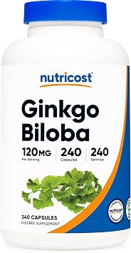 Nutricost Ginkgo Biloba 120mg, 240 Capsules - Extra Strength Ginkgo Biloba Extract - Gluten Free & Non-GMO