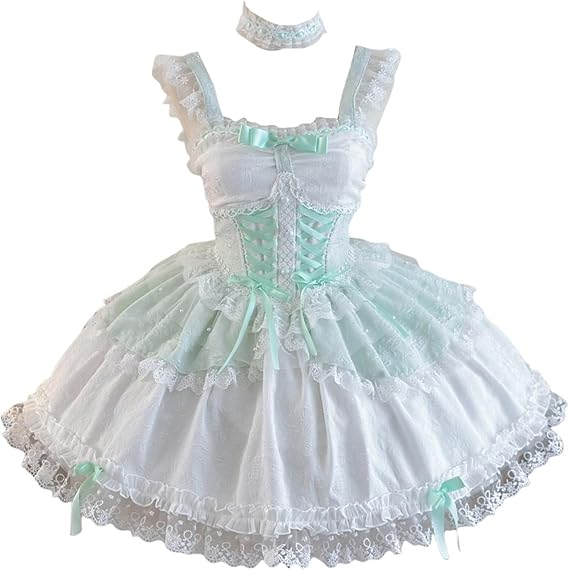 Tokutoyo Lolita JSK Dress, Gothic Lolita, Mori Girl, Jumper Skirt, Lace, Braided, Necklace, Mini, Gothic Style, Princess, Cute, Ribbon, Lace, Anime, Halloween, School Festival