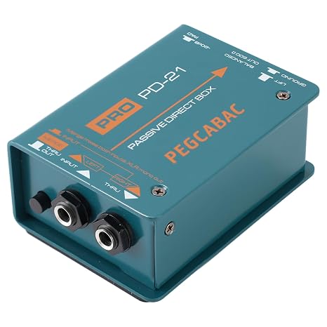 Passive Direct Box with Ground Lift and Attenuator Switch DI Box/Merge Function as Two inputs