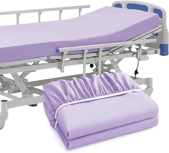 P Pothuiny 2 Pcs Hospital Bed Fitted Sheets Only, Lavender 36"x80"+12"