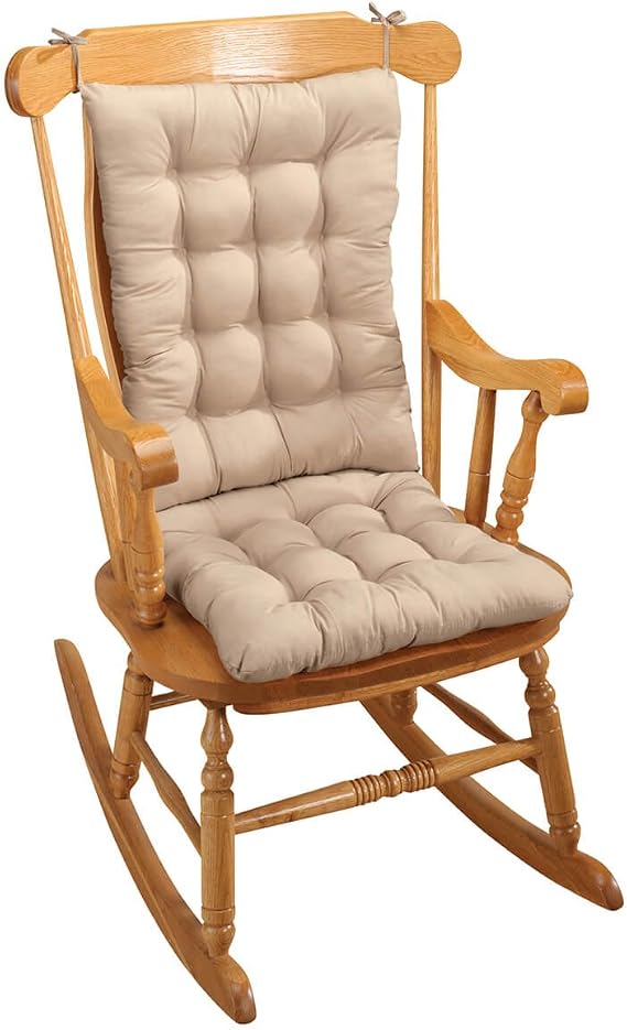 Miles Kimball Solid Rocker Chair Pad Set, Beige