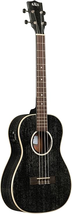 All Solid Salt & Pepper Doghair Mahogany Baritone Ukulele w/EQ and Bag