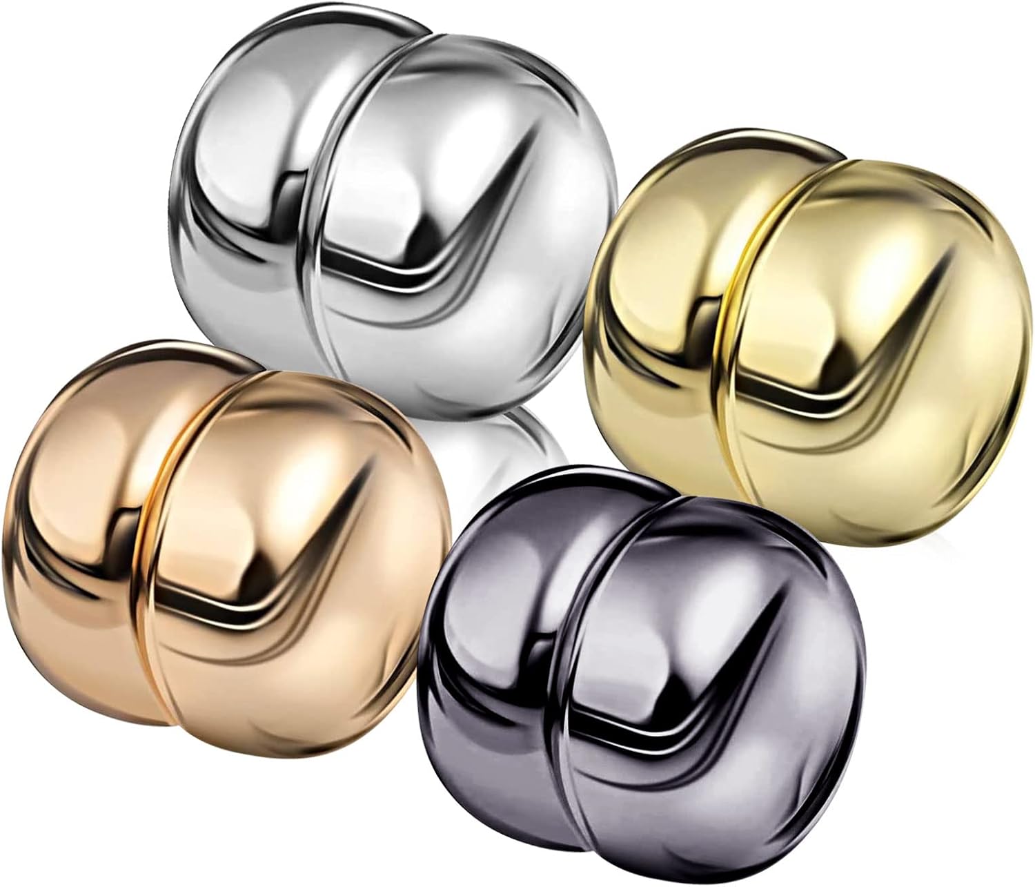 Hijab Magnets 4 Pair Needleless Magnetic Hijab Pins Safety Scarf Pins with Gift Boxes for Decoration and Fixing Hijab Magnets Pins 4 Metallic Colours