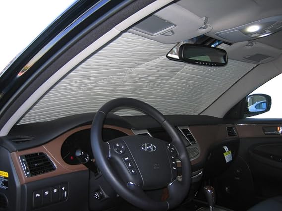 HeatShield, The Original Windshield Sun Shade, Custom-Fit for Hyundai Genesis Sedan 2009, 2010, 2011, 2012, 2013, 2014 Silver Series