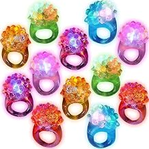18-Pack Flashing LED Lights Up Toys,Glow In The Dark Bumpy Rings