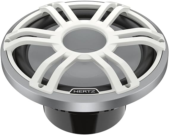 HERTZ HMS 12 S2-LD-SW - 12" 2-Ohm Marine Subwoofer with RGB LEDs, White Sport Grille