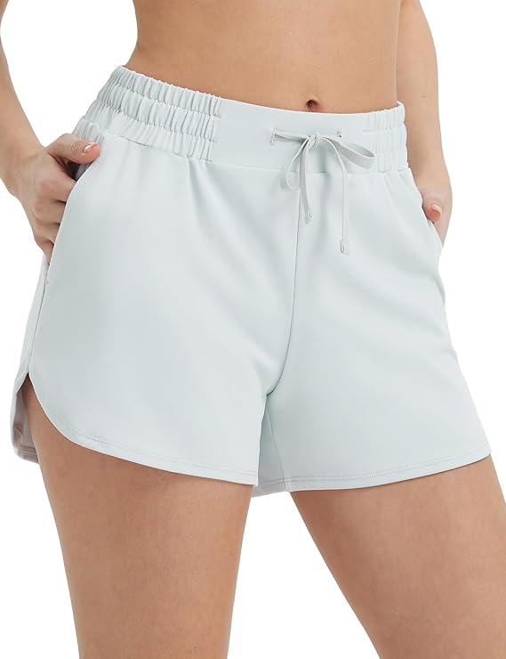 baleaf Women's 3.5" Running Shorts Quick Dry with Zipper Pocket Liner Shorts Gym Workout