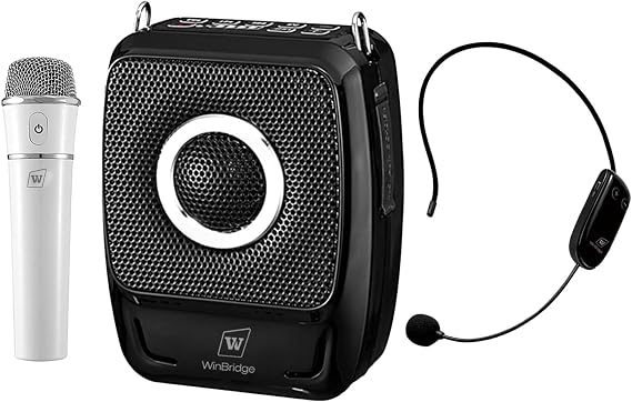 Voice Amplifier with 2 Wireless Mics, 25W High Capacity 5200mAh Personal Voice Amplifier Portable Pa System Megaphone Bluetooth Speaker,Wireless Microphone System for Teaching, Fitness, Outdoor