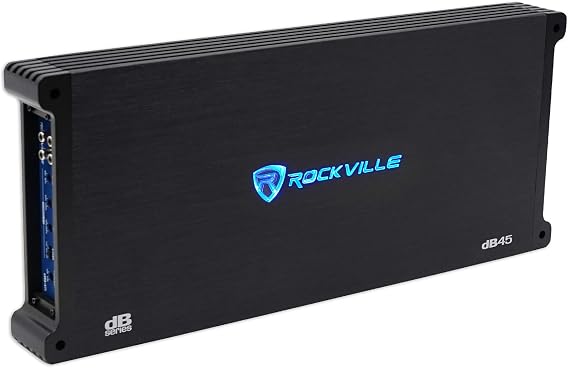 Rockville dB45 3200W 4-Channel 2-Ohm Car Amplifier, High-Speed MOSFET, Adjustable Crossover, LED, Remote Sub Control, Perfect for Car Audio and Subs | Dyno Certified, MOSFET Power Supply, Class AB, 2 Ohm Stable, Bridgeable, Adjustable Crossover, Bass EQ