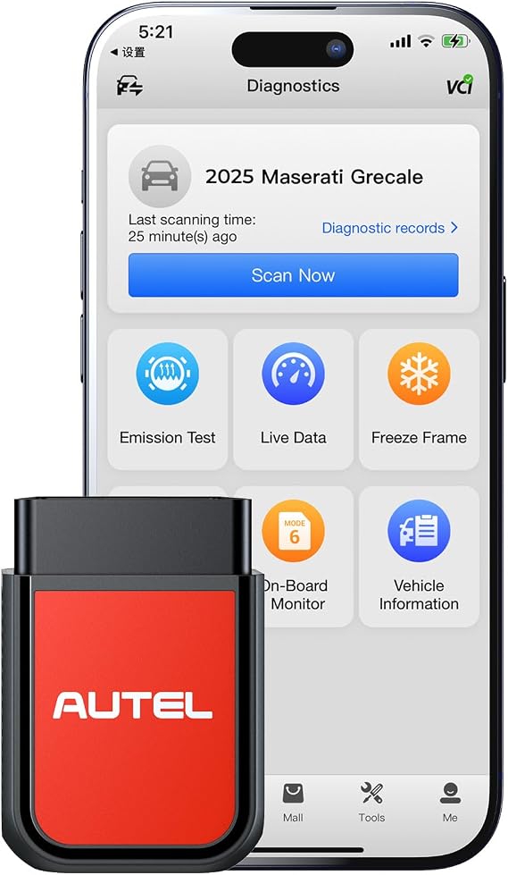 Autel AP2500E OBD2 Scanner Bluetooth Code Reader, Upgrade of AP200