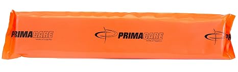 Primacare IS-5116 Padded Wood Splint with Vinyl Casing for Fractured Limbs, Full Arms, Legs, Universal Waterproof Medical Splints for First Aid and Emergency Support, 16", Orange
