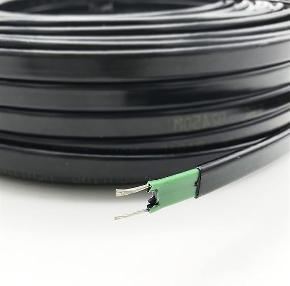 Protection cable Anti-freeze Electric Heater Wire for Roof Water Pipe, Self Regulating Frost Protection Heating Cable, 12V 24V 110V 220 Volts Electric Heater Wire earth wire ( Size : 100m , Color : 12