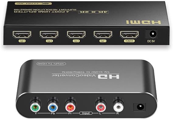 Component to HDMI Converter Upscaler, YPbPr to HDMI Converter Upscaler Support 1080P