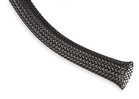 Braided Sleeving, 0.500 In., 50 Ft., Black